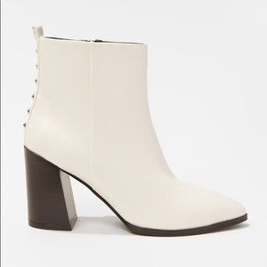 Studded White Booties